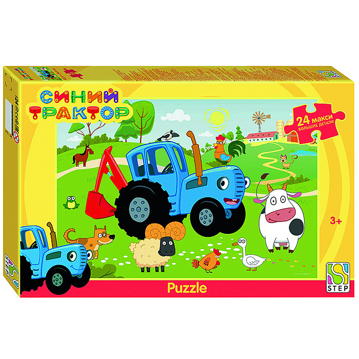 Пазлы maxi 24 "Синий трактор" (Биг Папа)