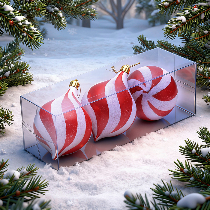 Набор новогодних украшений S2491 "Зимняя сказка" (3шт х 12см)