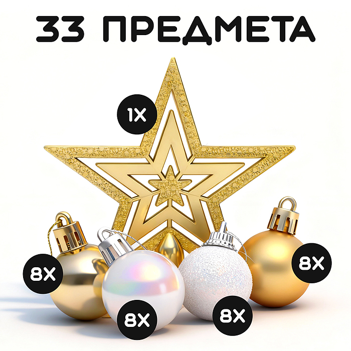 Фото к товару Набор новогодних украшений S2484 "Яркие впечатления" Набор новогодних украшений S2484 "Яркие впечатления"