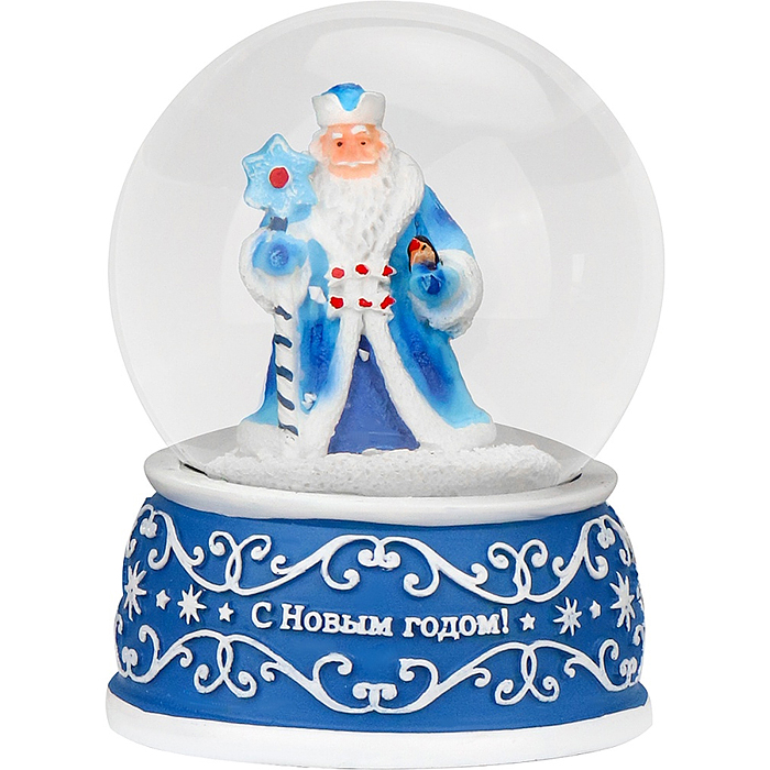 Новогодний сувенир Снежный шар "Дедушка Мороз" d=6,5см