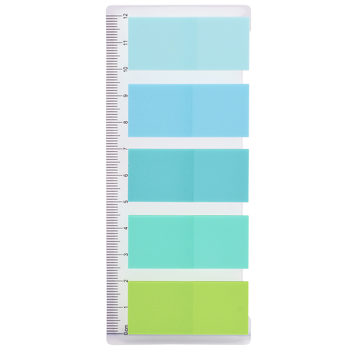 Набор самоклеящихся этикеток-закладок "Pastel" пластиковые полупрозрачные 44x20 мм, 5x20 листов