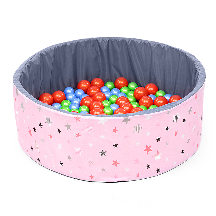 Сухой бассейн "Розовые звезды" (100см х 30см)