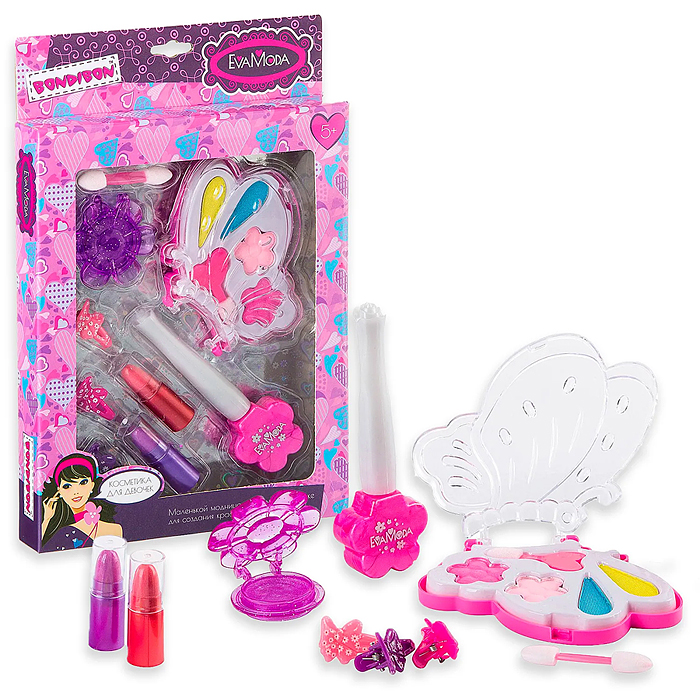 Набор детской декор. косметики BOX 24х15х5х2,5см, бабочка с тенями для век 4 оттенка