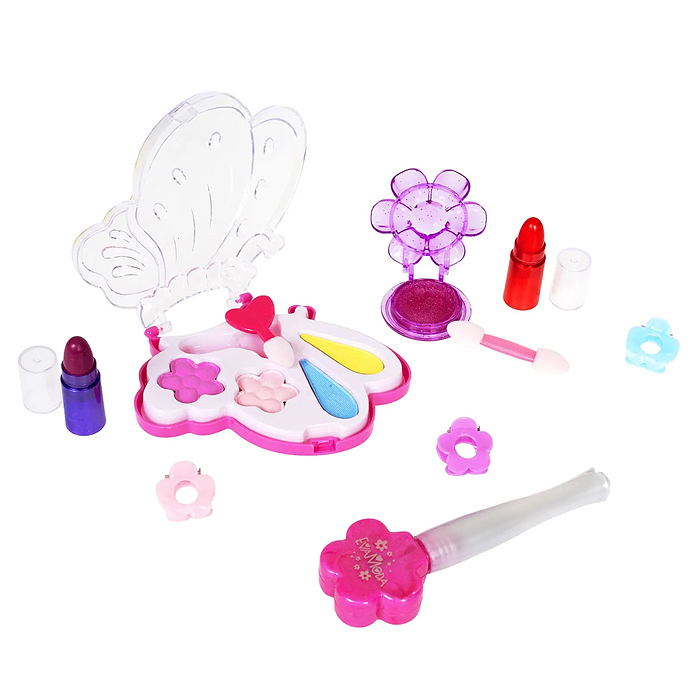 Набор детской декор. косметики BOX 24х15х5х2,5см, бабочка с тенями для век 4 оттенка