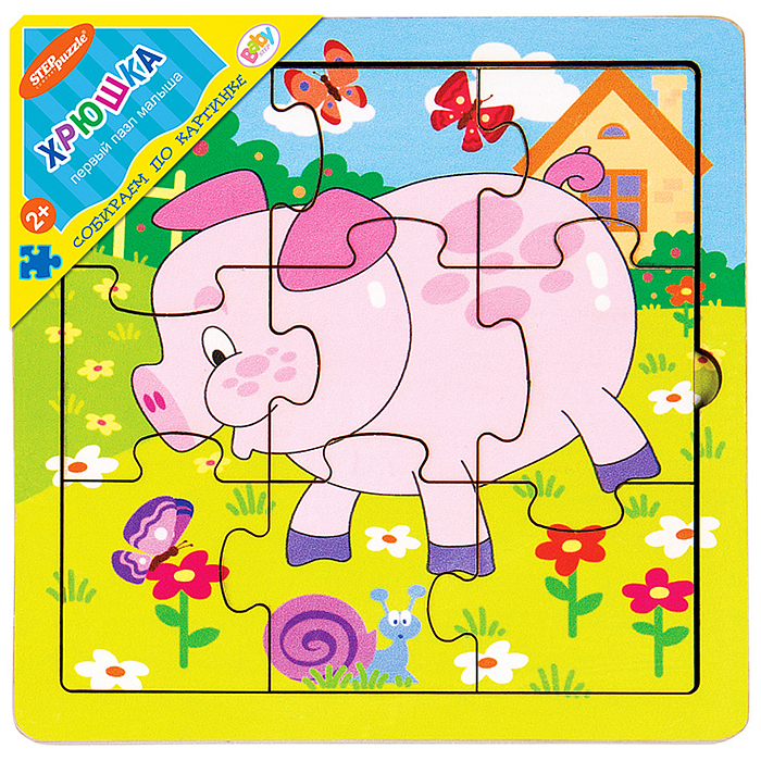 Деревянный пазл "Хрюшка" (собираем по картинке) (Baby Step) Деревянный пазл "Хрюшка" (собираем по картинке) (Baby Step)