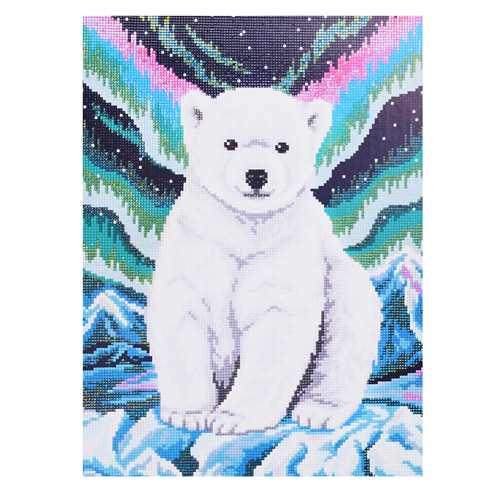 Фото к товару Кристальная (алмазная) мозаика на подрамнике 30х40 "Полярный мишка" Кристальная (алмазная) мозаика на подрамнике 30х40 "Полярный мишка"