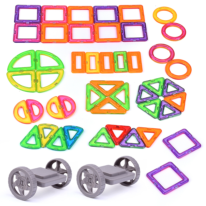 Конструктор магнитный MG0004 "Машина" (68 дет.) в пакете