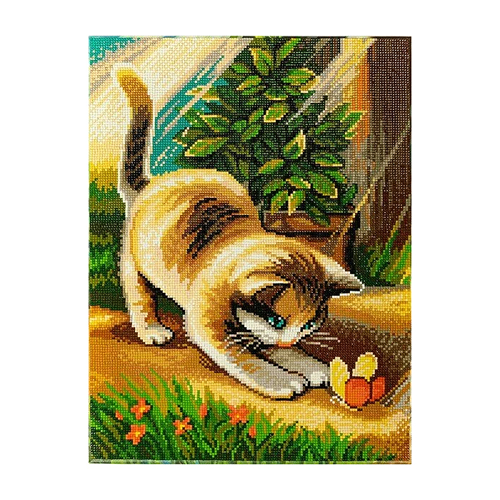 Кристальная (алмазная) мозаика на подрамнике 30х40 "Игры на солнце" 