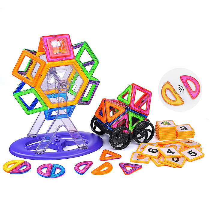 Конструктор магнитный MG0007-3 большой размер дет. (75 дет.), в пакете