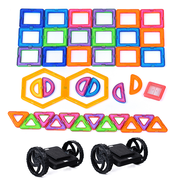 Конструктор магнитный MG0007-3 большой размер дет. (75 дет.), в пакете