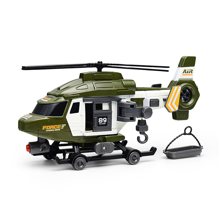Вертолет JS128C "Военный" (свет, звук) в коробке