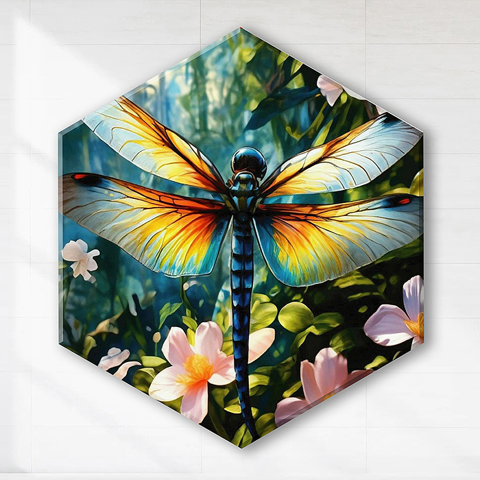 Картина по номерам 37х32 "Стрекоза" Гексагон (28 цветов)