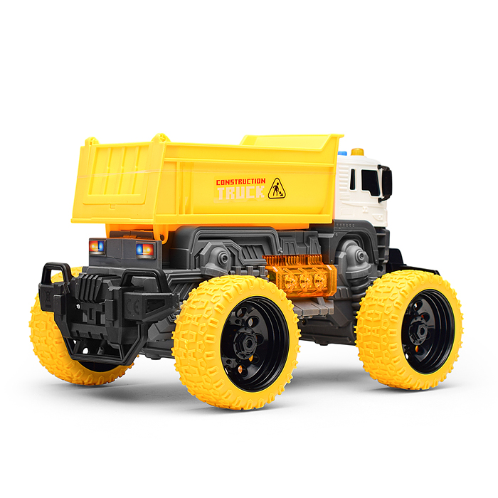 Машина JS101S "Мега самосвал" 1:16 (свет, звук) в коробке (цвет желтый)