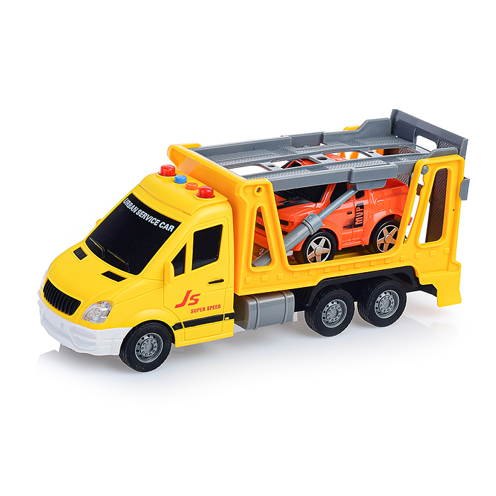 Машина JS142 "Дорожная служба" 1:16 (свет, звук) в коробке (цвет желтый)