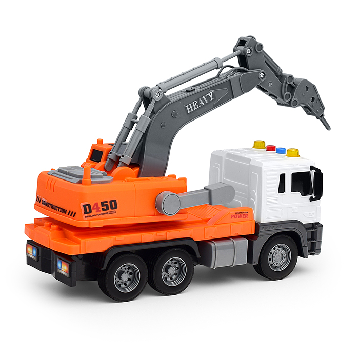 Машина JS104B "СтройМощь" 1:16 (свет, звук) в коробке (цвет оранжевый)