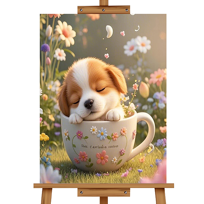 Мозаика алмазная MKA3020-17 "Спящий щенок" 20*30см.