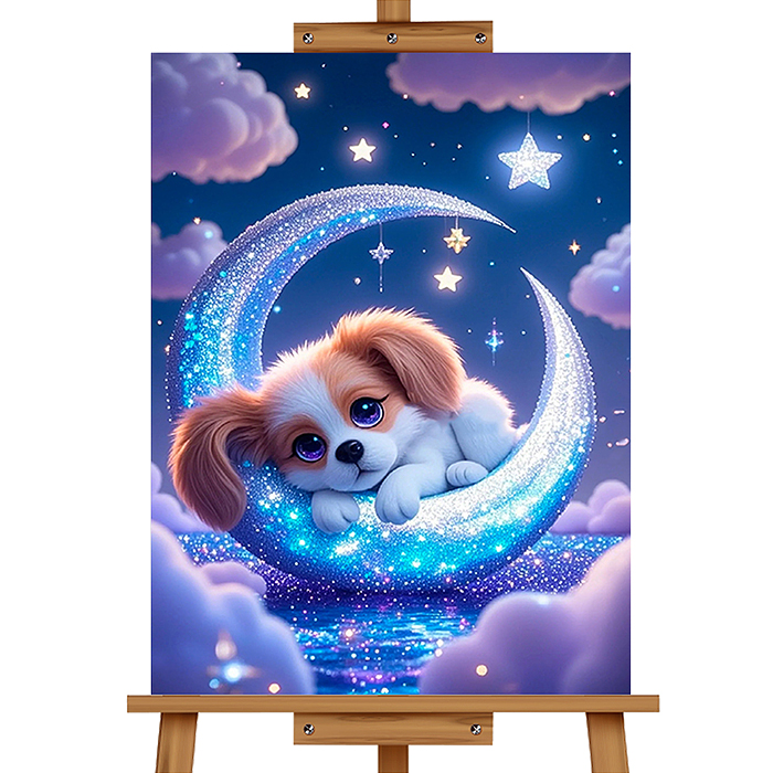 Мозаика алмазная MKA3020-20 "Лунный пёсик" 20*30см.