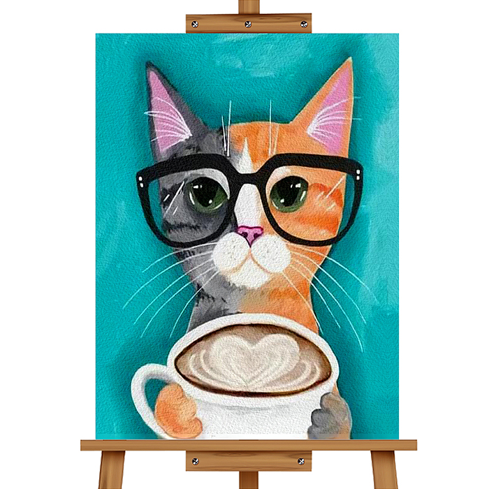 Фото к товару Набор для рисования MKR3020-28 "Картина по номерам 30х20 см. Котик в очках" Набор для рисования MKR3020-28 "Картина по номерам 30х20 см. Котик в очках"