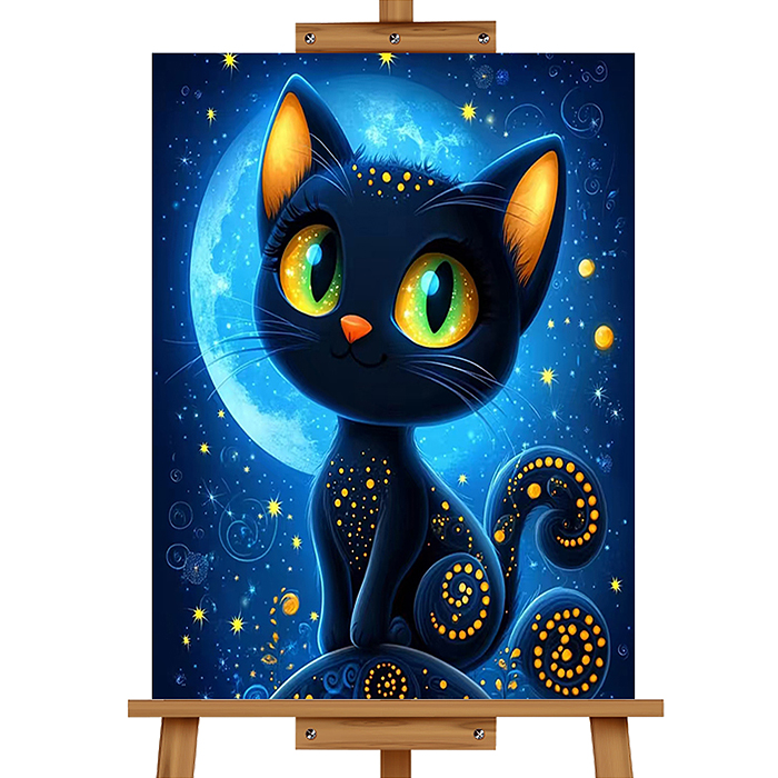 Мозаика алмазная MKA3020-59 "Черный кот" 20*30см.