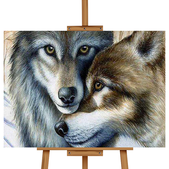 Набор для рисования MKR5040-54 "Картина по номерам 40х50 см. Волк и волчица"