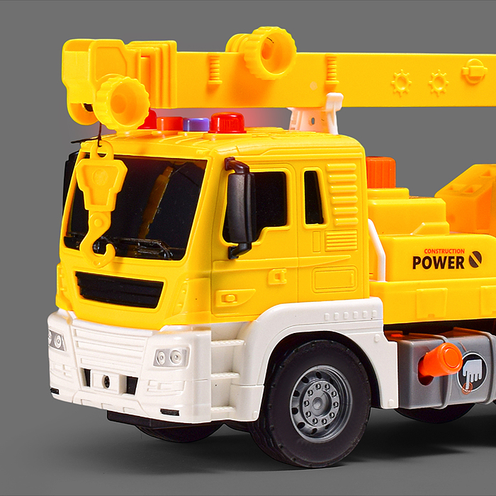Машина JS105 "Кран" 1:16 (свет, звук) в коробке (цвет желтый)