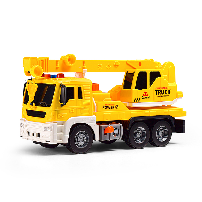 Машина JS105 "Кран" 1:16 (свет, звук) в коробке (цвет желтый)