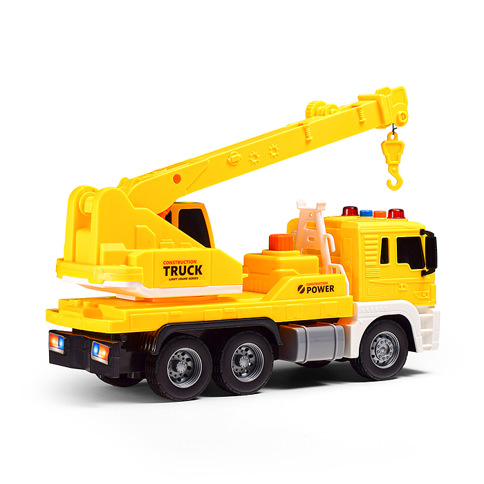 Машина JS105 "Кран" 1:16 (свет, звук) в коробке (цвет желтый)
