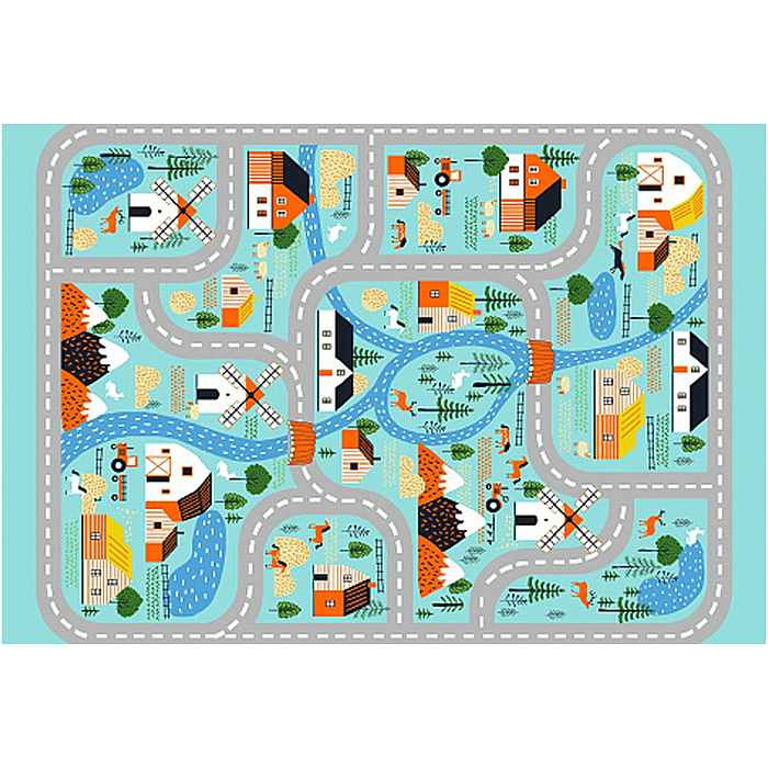 Ковер "Деревенька" дет. 1х1,5 прямоугольный TPR (прорезиненный)