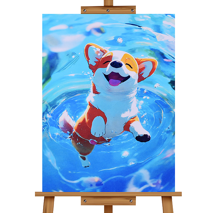 Фото к товару Мозаика алмазная MKA4030-69 "Плавающий корги" 30*40см. Мозаика алмазная MKA4030-69 "Плавающий корги" 30*40см.