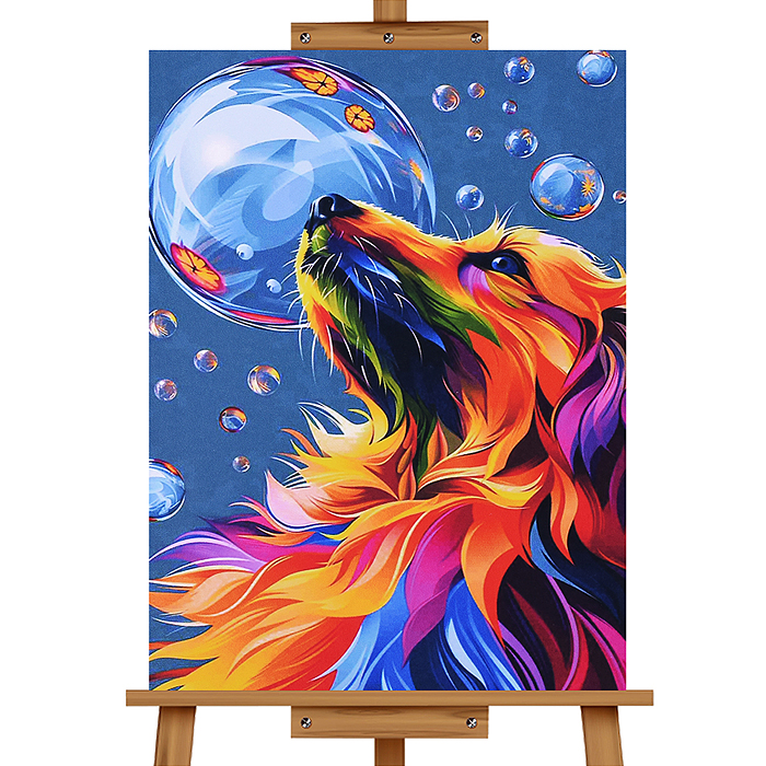 Фото к товару Мозаика алмазная MKA4030-70 "Красочный пёсик" 30*40см. Мозаика алмазная MKA4030-70 "Красочный пёсик" 30*40см.