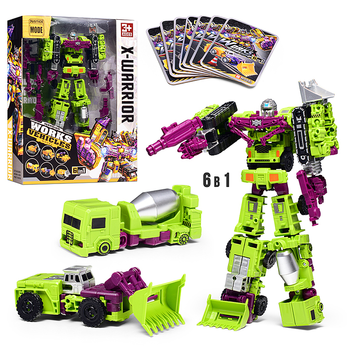 Робот HF888-7AB "Works vehicles" 6в1 в коробке
