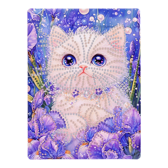 Мозаика алмазная 00-7622 "Белый котик" 15*20см