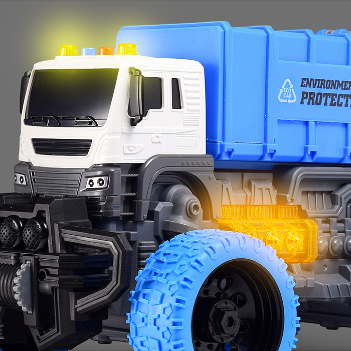 Машина JS108AS "Эко-транс" 1:16 (свет, звук) в коробке (цвет синий)