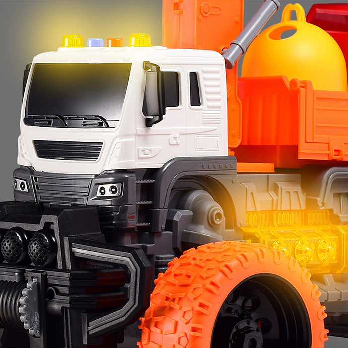 Машина JS115AS "Мусорный гигант" 1:16 (свет, звук) в коробке (цвет оранжевый)