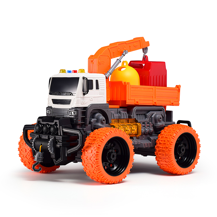 Машина JS115AS "Мусорный гигант" 1:16 (свет, звук) в коробке (цвет оранжевый)
