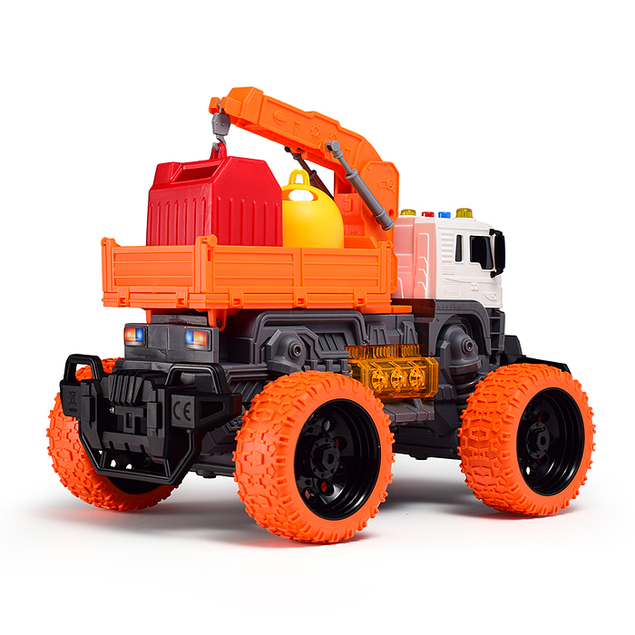 Машина JS115AS "Мусорный гигант" 1:16 (свет, звук) в коробке (цвет оранжевый)