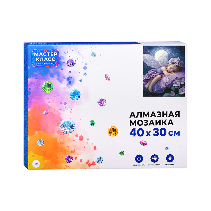 Фото к товару Мозаика алмазная MKA4030-22 "Ангелочек" 30*40см. Мозаика алмазная MKA4030-22 "Ангелочек" 30*40см.