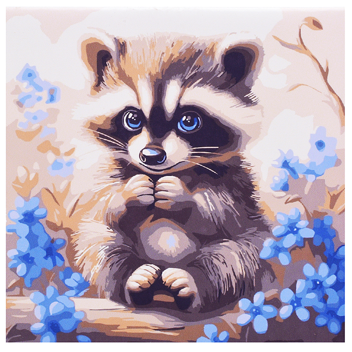 Фото к товару Холст с красками 20х20 по номерам "Голубоглазый енотик" в коробке (16цв.) Холст с красками 20х20 по номерам "Голубоглазый енотик" в коробке (16цв.)