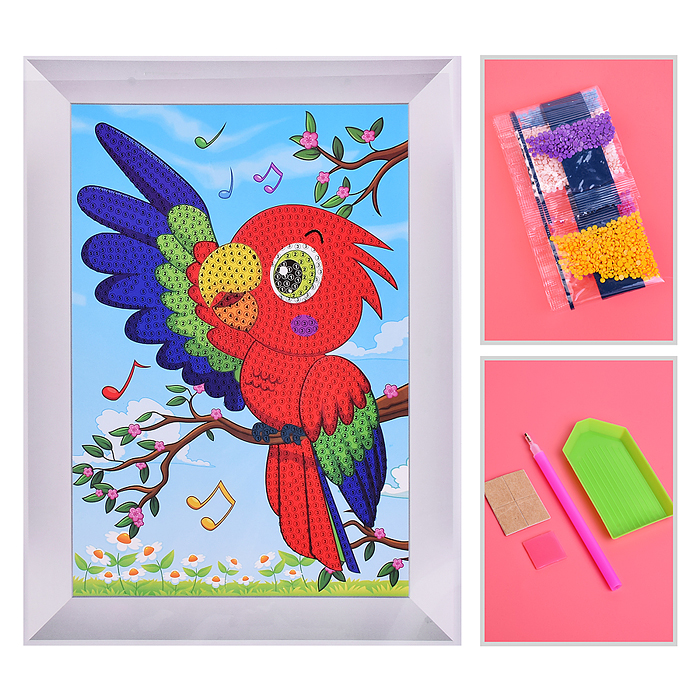 Мозаика алмазная 00-7600 "Попугай" 17.5*23.5см Мозаика алмазная 00-7600 "Попугай" 17.5*23.5см