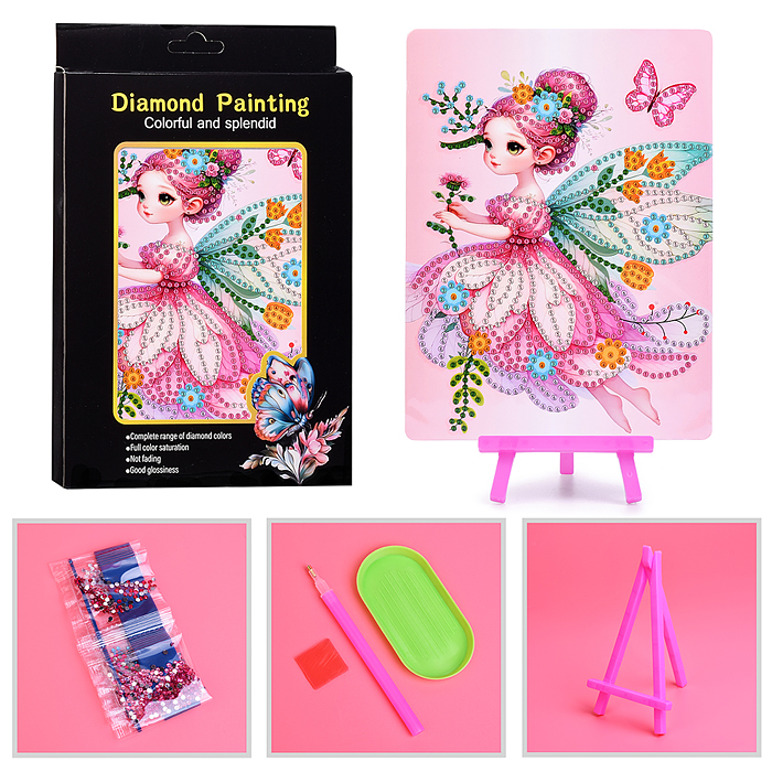 Мозаика алмазная 00-7619 "Маленькая фея" 15*20см Мозаика алмазная 00-7619 "Маленькая фея" 15*20см