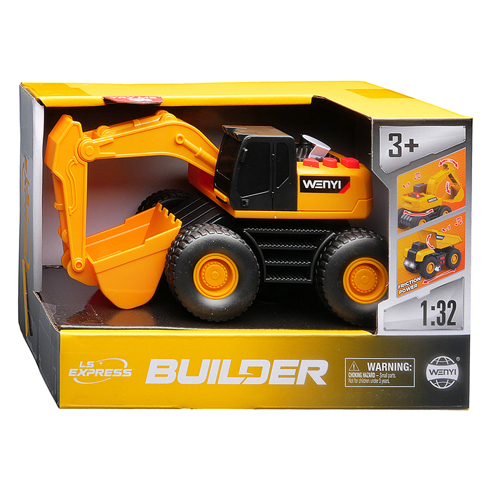 Машина WY1129A "Экскаватор" 1:32 (свет, звук) в коробке