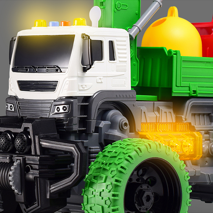 Машина JS115S "Мусорный гигант" 1:16 (свет, звук) в коробке (цвет зеленый)