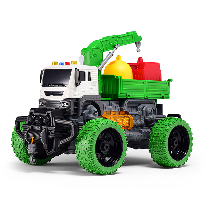 Машина JS115S "Мусорный гигант" 1:16 (свет, звук) в коробке (цвет зеленый)