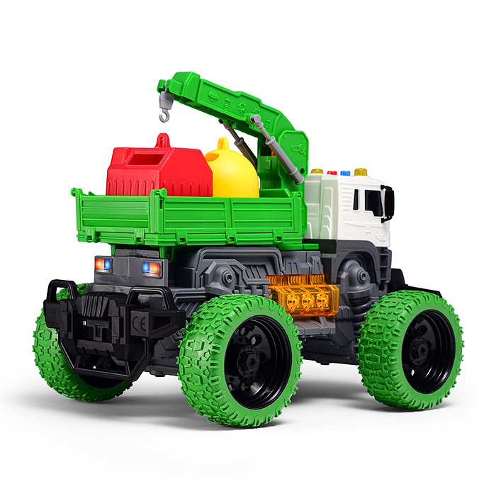 Машина JS115S "Мусорный гигант" 1:16 (свет, звук) в коробке (цвет зеленый)