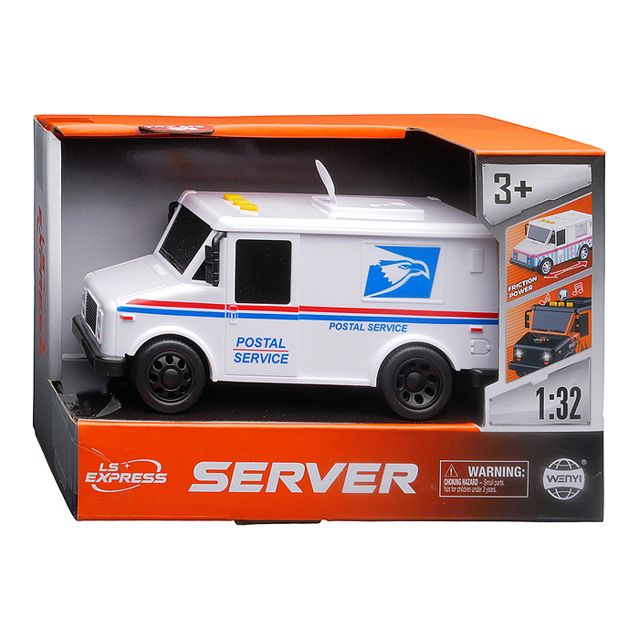 Машина WY1135A "Почта" 1:32 (свет, звук) в коробке