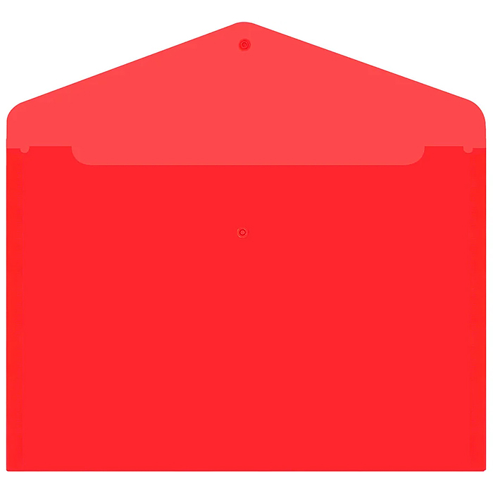Папка-конверт с кнопкой прозрачная А4 до 100 л, красная, 0,15 мм "Universal"