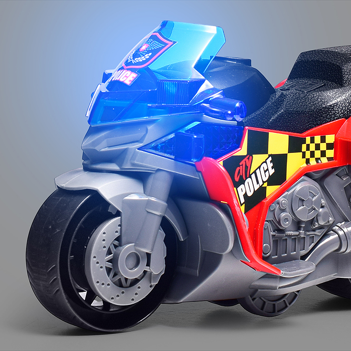 Мотоцикл JS127B "Мотогонщик" 1:16 (свет, звук) в коробке