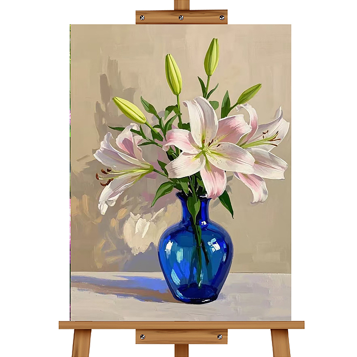 Набор для рисования MKR3020-68 "Картина по номерам 30х20 см. Белые лилии в вазе"