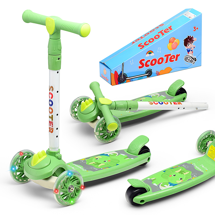 Самокат U001198Y 3-х кол., зеленый, PU, в коробке Самокат U001198Y 3-х кол., зеленый, PU, в коробке