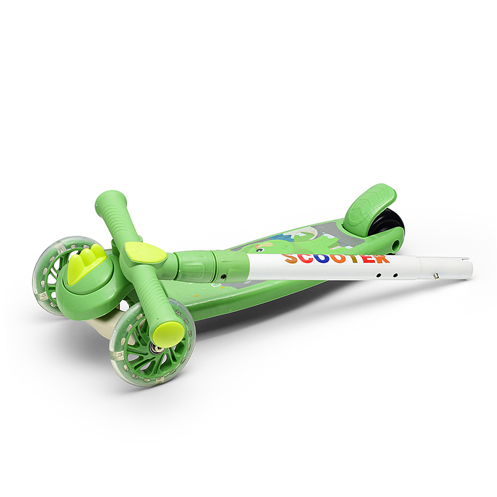 Самокат U001198Y 3-х кол., зеленый, PU, в коробке